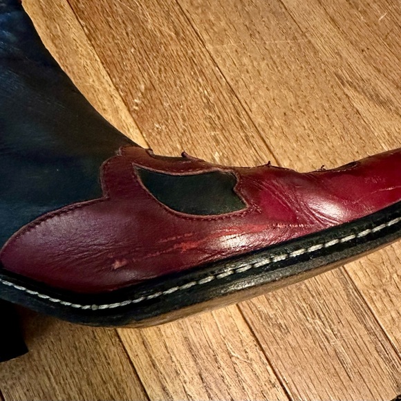 Donald J. Pliner Black and Red Genuine Leather Ankle Boots - Picture 9 of 12